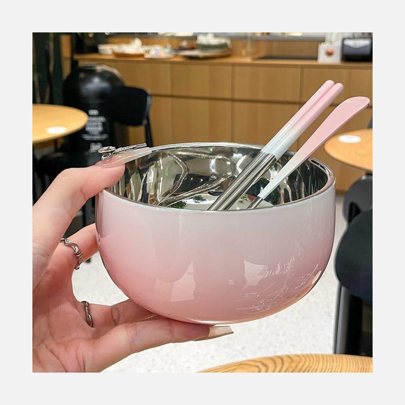 双层隔热碗筷勺 一人食餐具套装