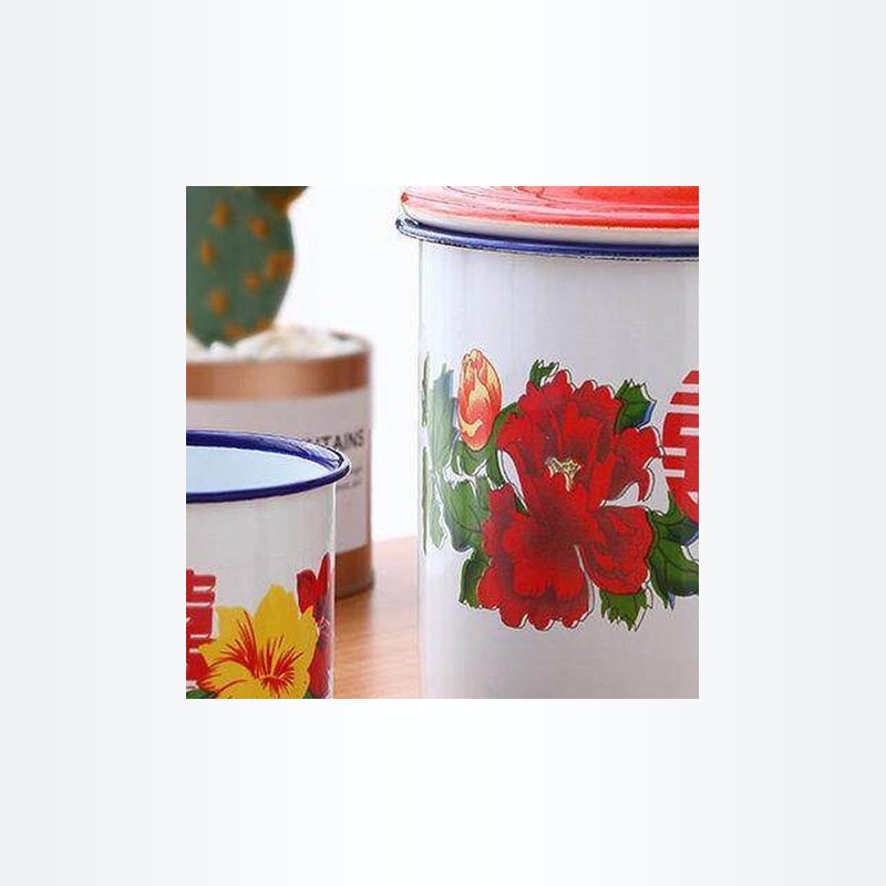 怀旧搪瓷茶缸 带盖大号复古杯 细节图2